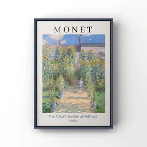 Monet Art Print the artist garden landscape art from 1880 exhibition poster